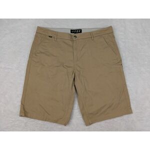 Fox Racing Shorts Men's Khaki Chino Size 38 (40x12) Tan Cotton Twill Flat Front